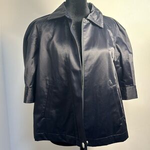 Anne Klein New York 3/4 Sleeve shinny black sleek jacket women’s size S